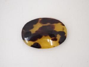 アンティーク　本鼈甲製　茄子彫帯留　□z